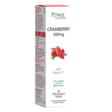 Power Health Cranberry με Βιταμίνη C & Στέβια 20 Αναβράζοντα Δισκία