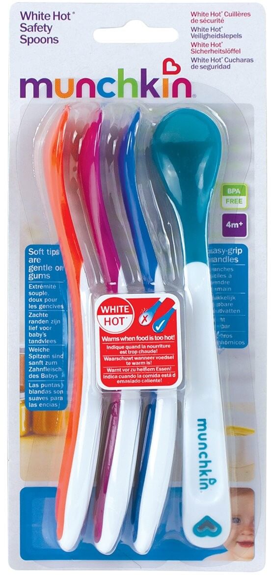 Munchkin White Hot Safety Spoons Κουτάλια με Ένδειξη Θερμότητας 4m+, 4τεμ