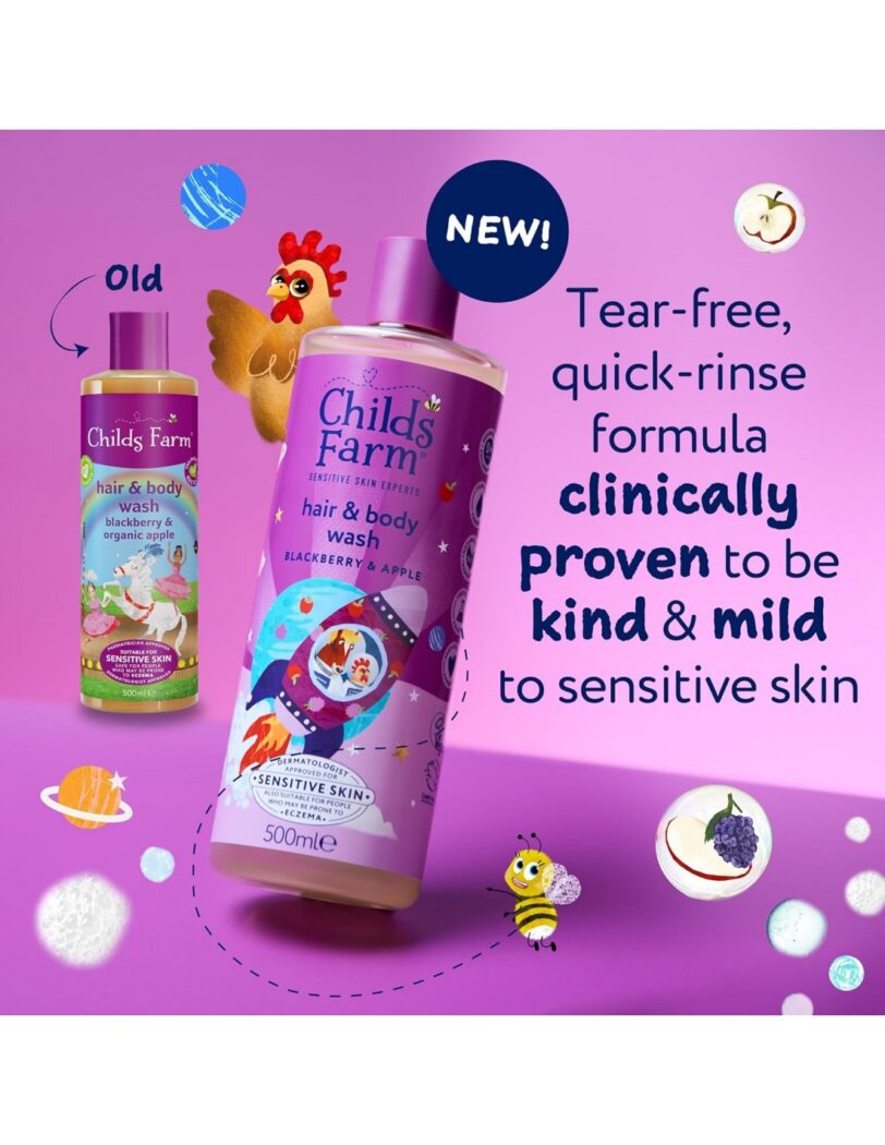 CHILDS FARM HAIR AND BODY BLACKBERRY & ORG. APPLE 500ML - Image 6