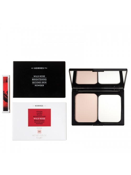 Korres Wild Rose Brightening Second Skin Powder WRP1 Άγριο Τριαντάφυλλο Πούδρα 10gr