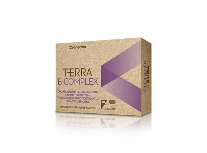 Genecom Terra B-Complex Συμπλήρωμα Διατροφής με Βιταμίνες του Συμπλέγματος Β, 30 Ταμπλέτες