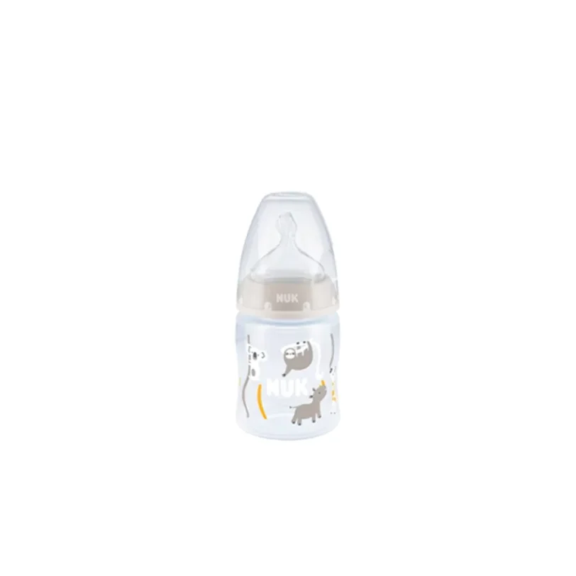 Nuk First Choice Plus Πλαστικό Μπιμπερό με Θηλή Σιλικόνης 150ml Γκρι Ζωάκια 0-6m