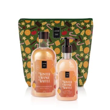 LAVISH CARE WINTER ORANGE WAFFLE BAG SET