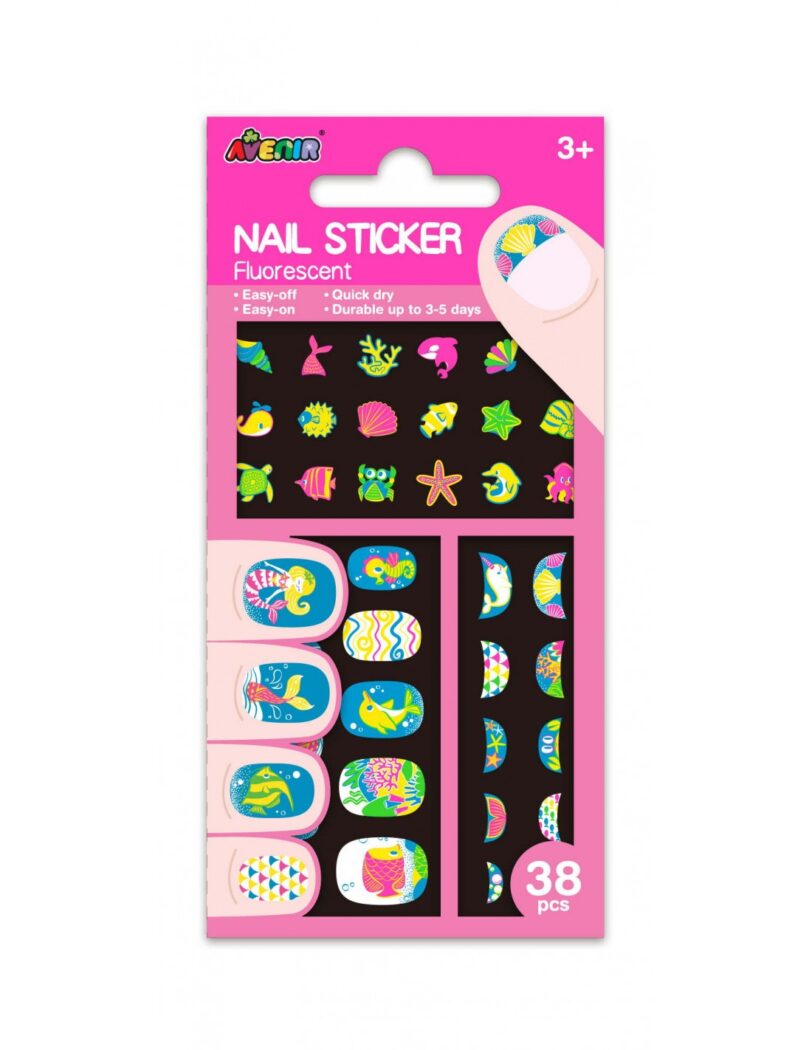 NAIL STICKER-UNDER THE SEA - FLUORESCENCE 38PCS