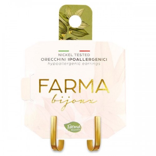 Farma Bijoux Υποαλλεγικά Σκουλαρίκια Κρεμαστά Επιχρυσωμένα Γυαλιστερά 15mm