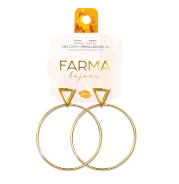 Farma Bijoux Υποαλλεργικά Σκουλαρίκια Χωρίς Νικέλιο Επιχρυσωμένοι Κρίκοι με Βάση Τρίγωνα (CG602-40) 40mm