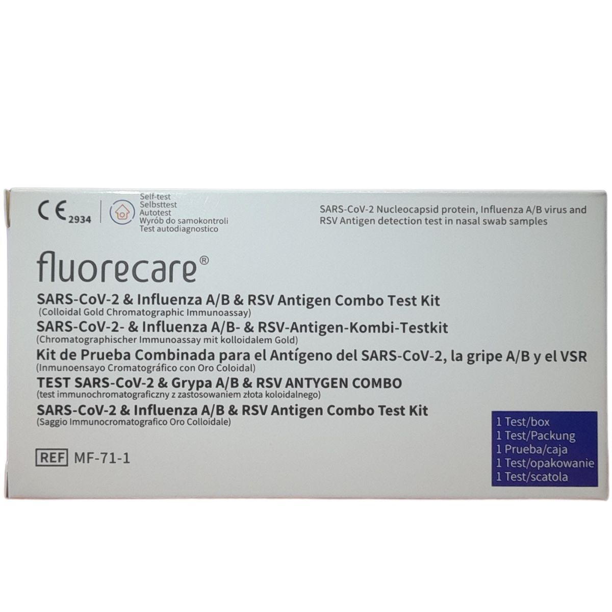 Fluorecare Συνδυαστικό Τέστ 4 σε 1 SARS-CoV-2 & RSV & Flu A/B 1τμχ