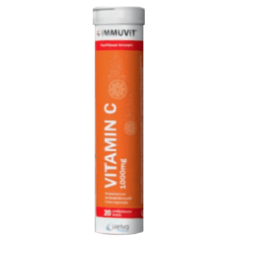 Leriva Immuvit συμπλήρωμα με Vitamin C 1000mg & Βιοφλαβονοειδή με γεύση πορτοκάλι 20 αναβράζοντα δισκία