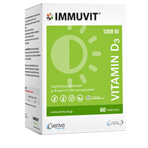 Leriva Immuvit D3 1200IU Συμπλήρωμα με βιταμίνη D3 60 κάψουλες