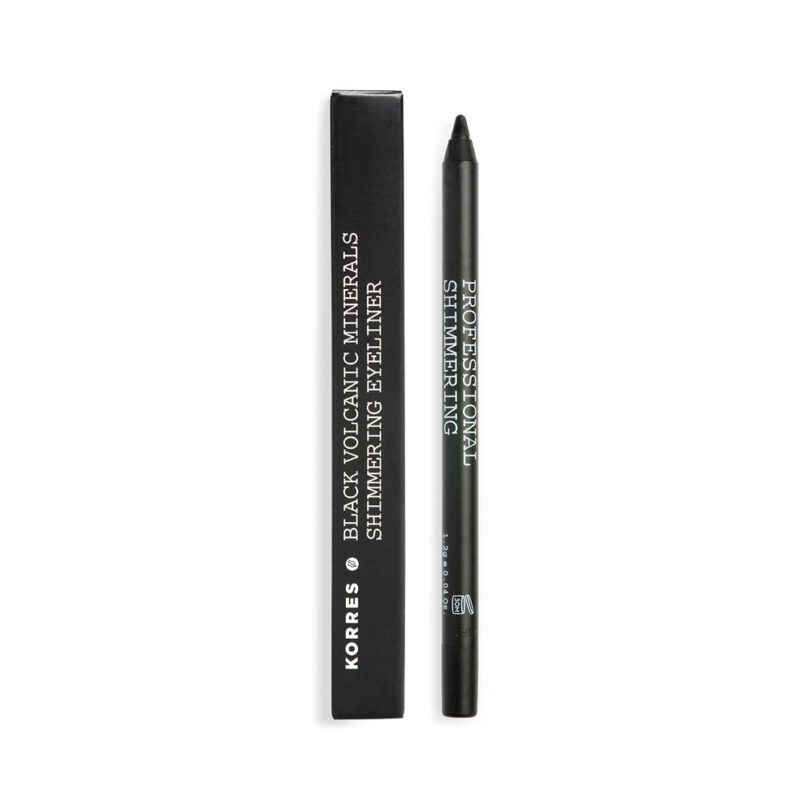Korres Black Volcanic Minerals Professional Shimmering Eyeliner Μαύρο Ιριδίζων Μολύβι για το Περίγραμμα των Ματιών με Διακριτικό Shimmer, 1.2ml