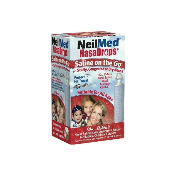 Getremed NeilMed Nasal Drops Φυσιολογικός Ορός Ρινικών Πλύσεων 15x15ml