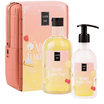 Lavish Care Merry Lemon Tart Νεσεσέρ με Shower Gel 500ml & Glitter Body Cream 300ml (λεμόνι, βανίλια & κανέλα)