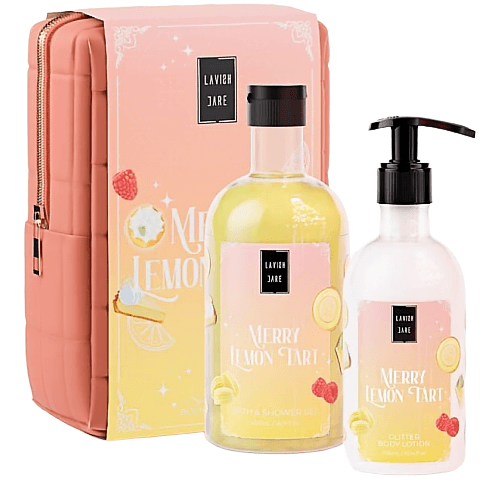 Lavish Care Merry Lemon Tart Νεσεσέρ με Shower Gel 500ml & Glitter Body Cream 300ml (λεμόνι, βανίλια & κανέλα)