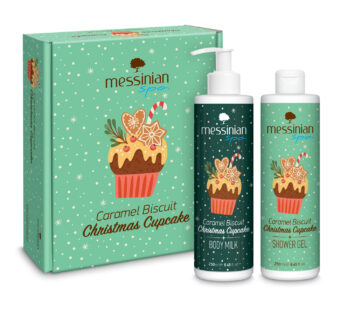 Messinian Spa Promo Caramel-Biscuit Xmas Cupcake Box 4 - Shower Gel Αφρόλουτρο 250ml & Body Milk Γαλάκτωμα Σώματος 250ml