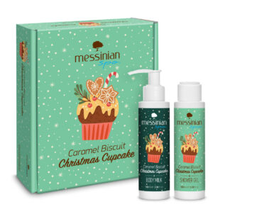 Messinian Spa Promo Caramel-Biscuit Christmas Cupcake Box 1 - Shower Gel & Body Milk Αφρόλουτρο & Γαλάκτωμα Σώματος 2x100ml