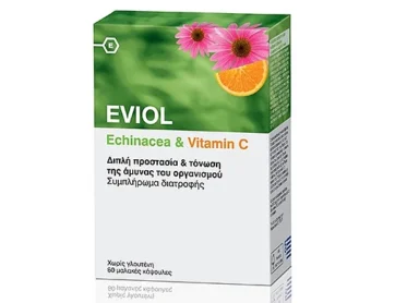 Eviol Echinacea & Vitamin C Συμπλήρωμα Διατροφής με Εχινάκεια & Βιταμίνη C, 60 caps