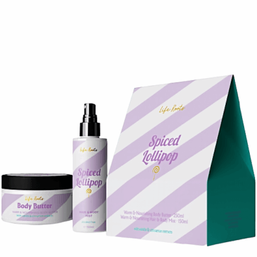 Life Roots Spiced Lollipop Χριστουγεννιάτικο σετ δώρου με Ενυδατικό Βούτυρο Σώματος 250ml & Αρωματικό Hair Body Mist 150ml (Μελομακάρονο)
