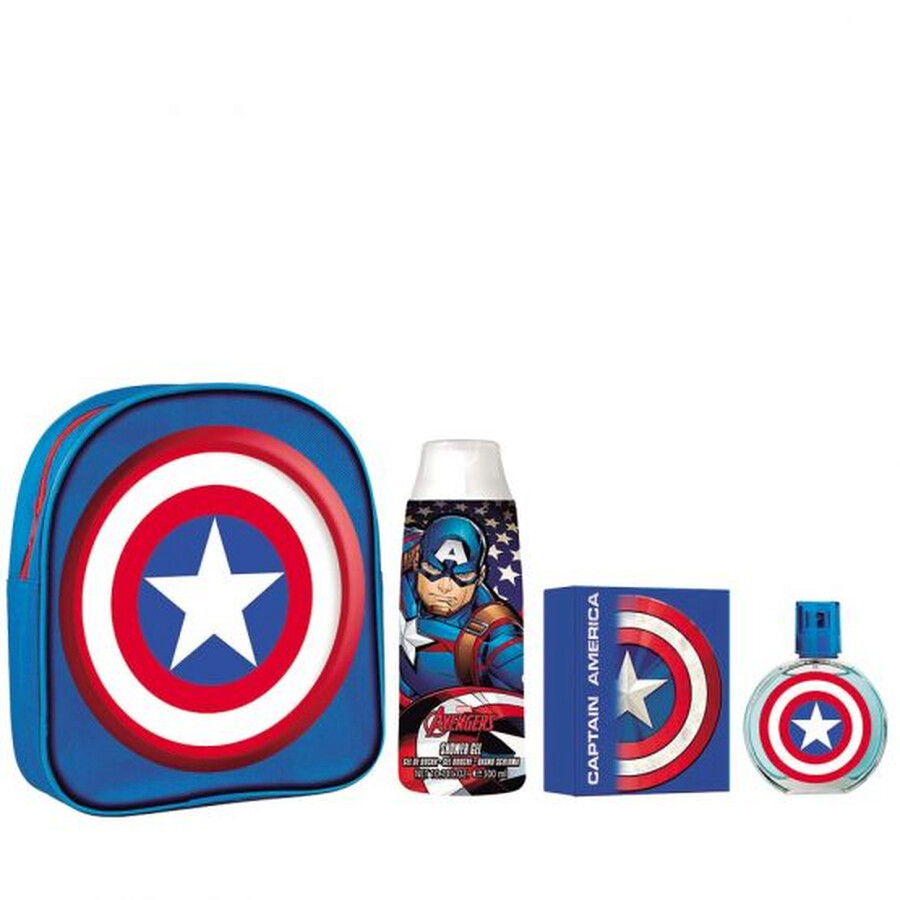 CAPTAIN AMERICA Σετ Παιδικού Αρώματος EDT50ml & Shower Gel 300ml μαζί με σακίδιο πλάτης