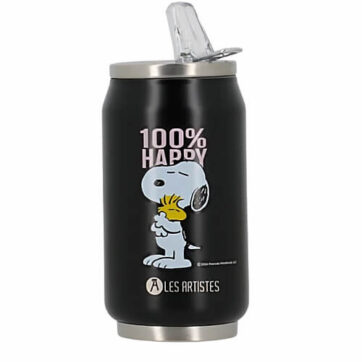 Les Artistes Pull Can’it Ανοξείδωτη Κούπα Θερμός (Happy Snoopy Black) 280ml