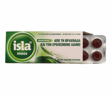 Isla moos καραμέλες για τη βραχνάδα και τον ερεθισμένο λαιμό (30 παστίλιες)