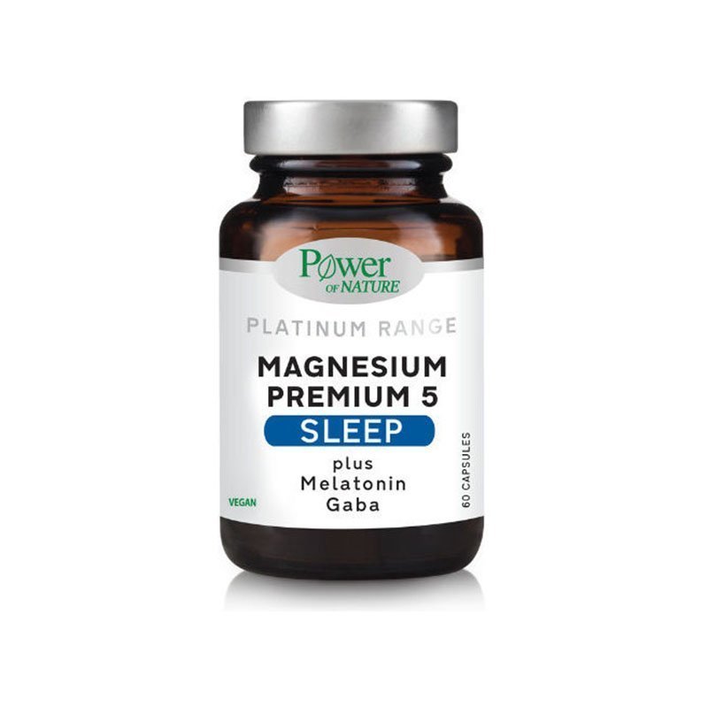 Power of Nature Platinum Magnesium Premium 5 Sleep για τη Βελτίωση του Ύπνου, 60caps