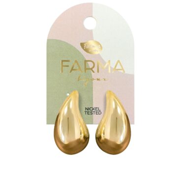 Farma Bijoux Υποαλλεργικά Σκουλαρίκια Χρυσές Μεγάλες Σταγόνες 30mm (BEWOW10)