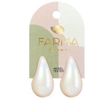 Farma Bijoux Υποαλλεργικά Σκουλαρίκια Σταγόνες Λευκό Περλέ 30mm (BEWOW13)
