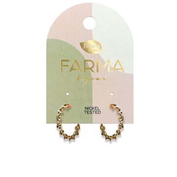 Farma Bijoux Υποαλλεργικά Σκουλαρίκια Χρυσοί Στριφογυριστοί Κρίκοι 16mm (BECG885)