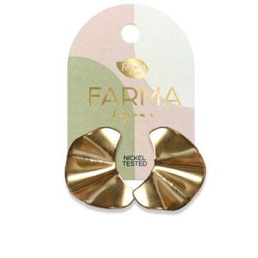 Farma Bijoux Υποαλλεργικά Σκουλαρίκια Βεντάλια Χρυσά 23x13mm (BEG015)