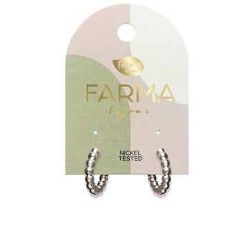 Farma Bijoux Υποαλλεργικά Σκουλαρίκια Μικροί Ασημί Κρίκοι 10mm (BECS02)