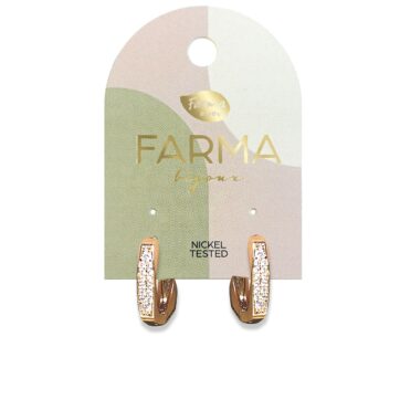 Farma Bijoux Υποαλλεργικά Σκουλαρίκια Square Hoops 15mm Χρυσά με Ζιργκόν (BECZQ01)
