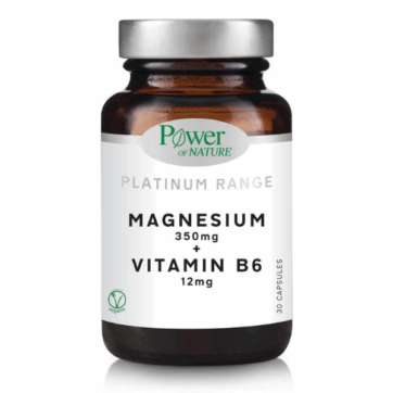 Power of Nature Platinum Range Magnesium 350mg & Vitamin B6 12mg, 30caps