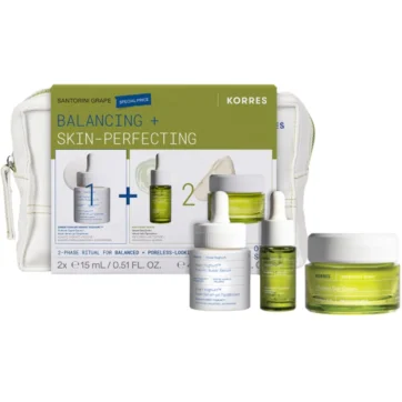 Korres Promo Greek Yoghurt Smart Probiotic Super Serum 15ml & Santorini Grape Dry Oil Serum 15ml & Poreless Skin Face Cream 40ml & Δώρο Νεσεσέρ 1 Τεμάχιο
