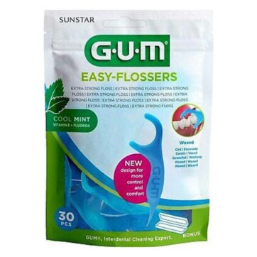 Gum Easy Flossers (890) Οδοντικό Νήμα Ελαφρώς Κερωμένο σε Διχάλες Μίας Χρήσης, 30τεμ