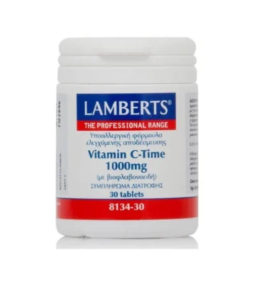 Lamberts Vitamin C Time Release 1000mg Συμπλήρωμα Διατροφής Βιταμίνη C για Τόνωση του Οργανισμού & Ενίσχυση του Ανοσοποιητικού Συστήματος, 30tabs