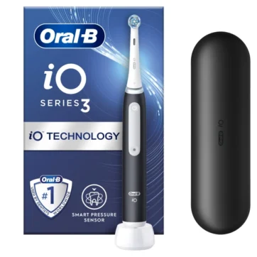 Oral-B iO Serie 3 Magnetic Black Ηλεκτρική Οδοντόβουρτσα με Θήκη, 1 τεμάχιο
