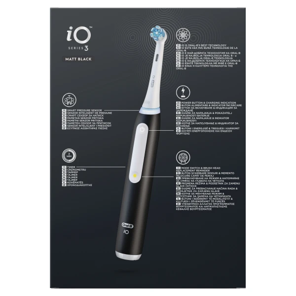 Oral-B iO Serie 3 Magnetic Black Ηλεκτρική Οδοντόβουρτσα με Θήκη, 1 τεμάχιο - Image 3