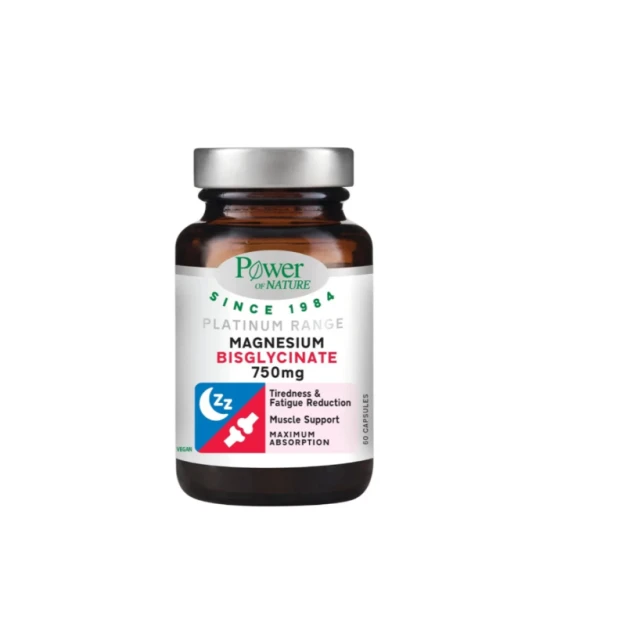 Power of Nature Platinum Range Magnesium Bisglycinate 750mg, 60caps