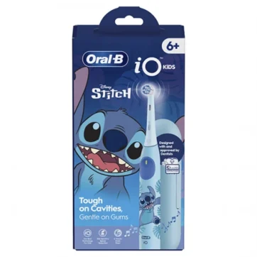 Oral-B iO Disney Stitch Επαναφορτιζόμενη Ηλεκτρική Οδοντόβουρτσα, 1τεμ, Κεφαλή Οδοντόβουρτσας, 1τεμ & Θήκη Ταξιδίου, 1τεμ από 6+ ετών, 1σετ