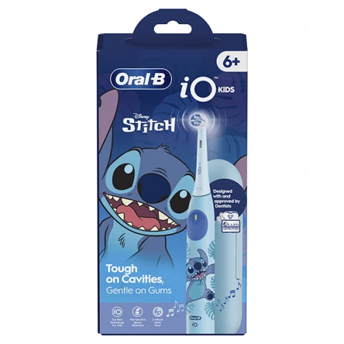 Oral-B iO Disney Stitch Επαναφορτιζόμενη Ηλεκτρική Οδοντόβουρτσα, 1τεμ, Κεφαλή Οδοντόβουρτσας, 1τεμ & Θήκη Ταξιδίου, 1τεμ από 6+ ετών, 1σετ