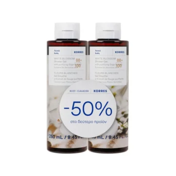 Korres White Blossom Shower Gel Promo Αφρόλουτρο 2x250ml (Λευκά Άνθη)