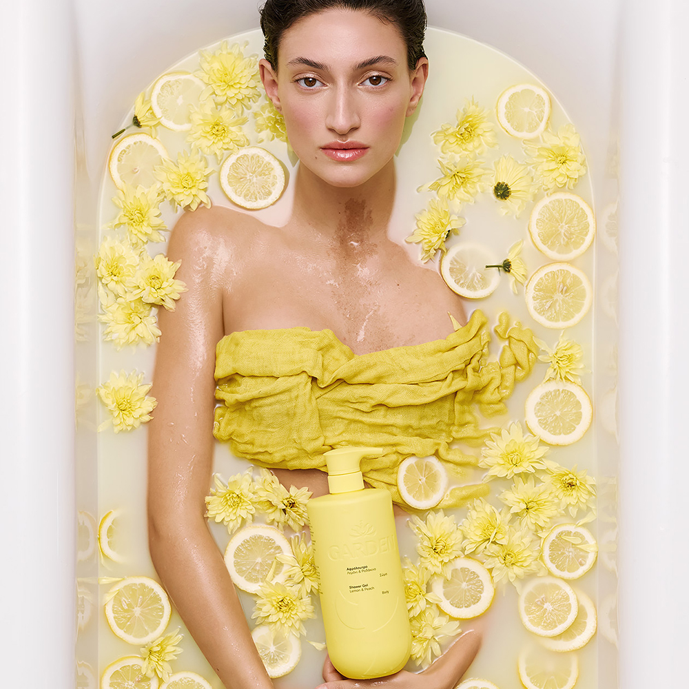 Garden Shower Gel Lemon & Peach, 1000ml Αφρόλουτρο Λεμόνι και Ροδάκινο - Image 2