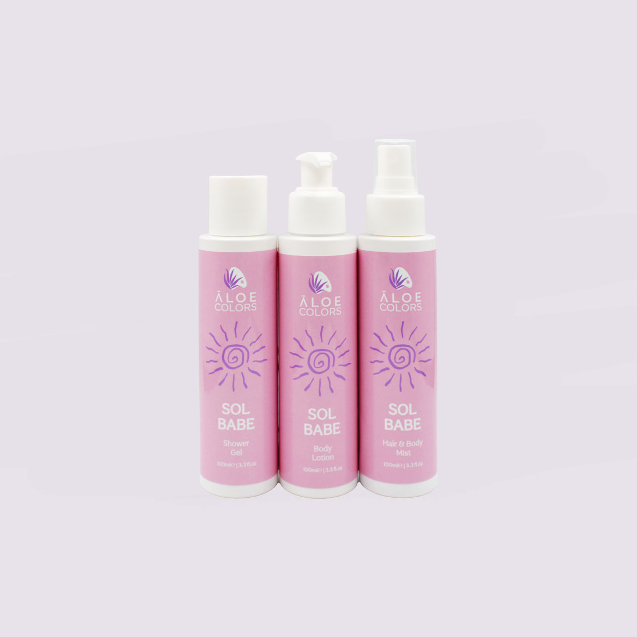 Aloe+ Colors Promo Sol Babe Travel Size Summer Bag Shower Gel Αφρόλουτρο, 100ml, Body Lotion Λοσιόν Σώματος, 100ml, Hair & Body Mist, 100ml & Δώρο Νεσεσέρ, 1τεμ, 1σετ - Image 3