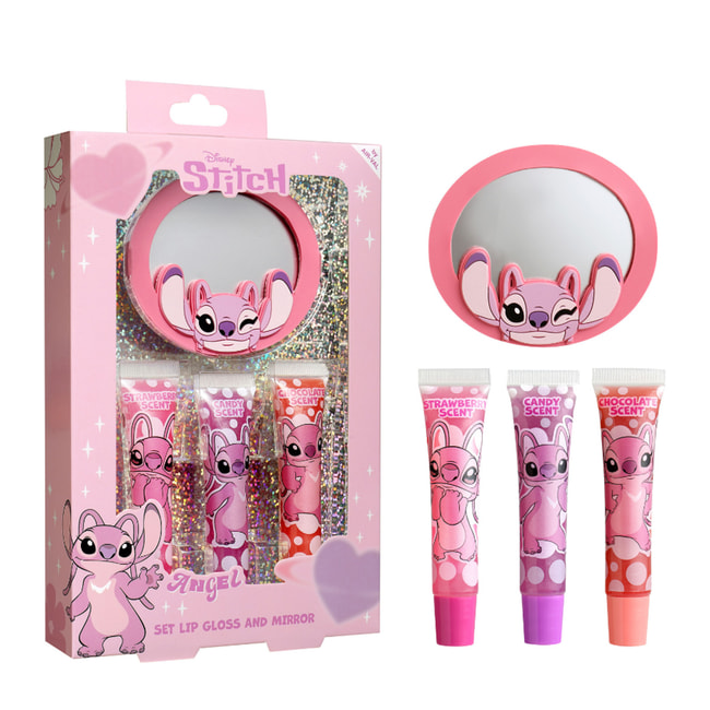 Air-Val Disney Stitch Angel Σετ 3x7,5ml Lip Gloss & Καθρέπτης
