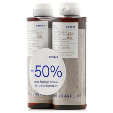 Korres Promo (-50% στο 2ο προϊόν) Αφρόλουτρο Mediterranean Vanilla Blossom, 2x250ml, 1σετ