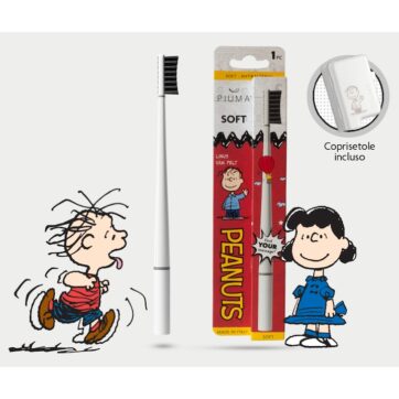 Piuma Peanuts Linus μαλακή αντιβακτηριακή οδοντόβουρτσα 6+Pure White