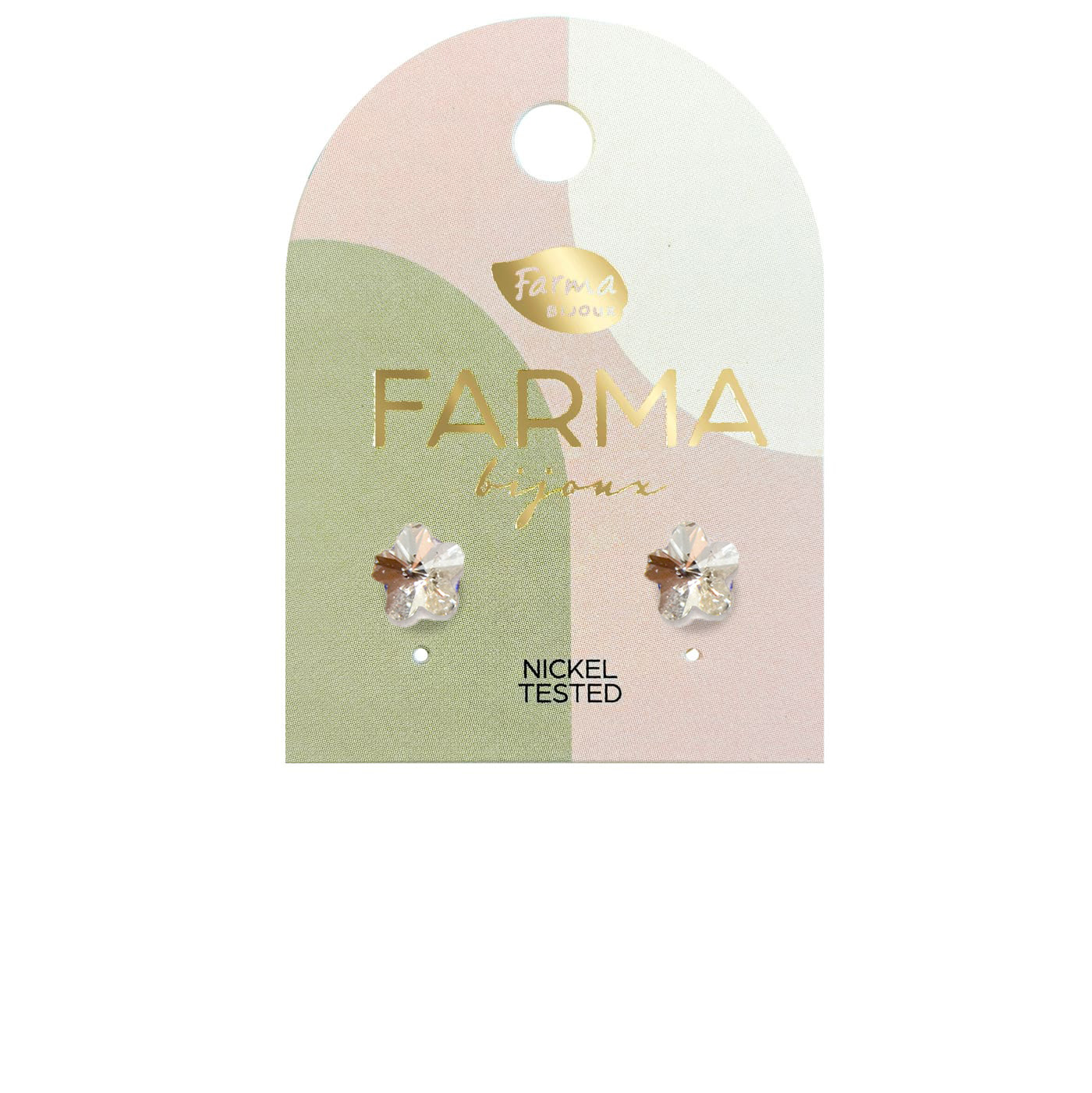 Farma Bijoux Υποαλλεργικά Σκουλαρίκια Κρύσταλλα Λουλούδια 5mm (BE210C01)