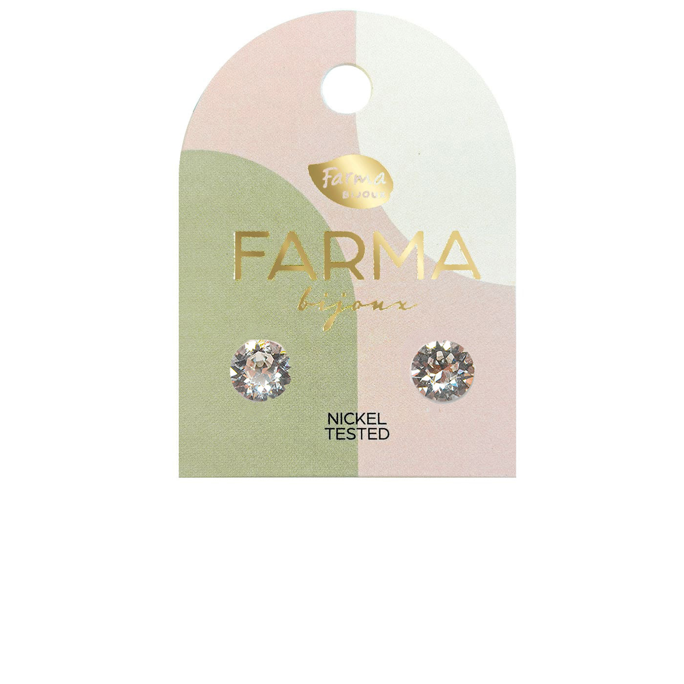 Farma Bijoux Υποαλλεργικά Σκουλαρίκια Κρύσταλλα Στρογγυλά 6,2mm (BE65C01)
