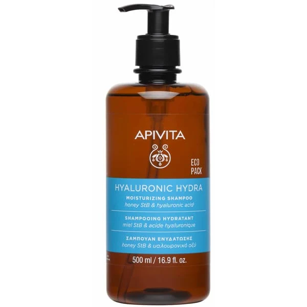 Apivita Hyaluronic Hydra Moisturizing Shampoo Eco Pack Σαμπουάν Ενυδάτωσης, 500ml