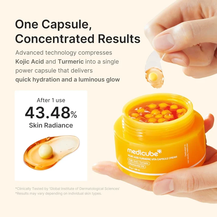 Medicube Kojic Acid Turmeric Vita Capsule Cream – Κρέμα Προσώπου με Kojic Acid, Κουρκουμά & Βιταμίνη C για Δυσχρωμίες και Λάμψη - Image 3
